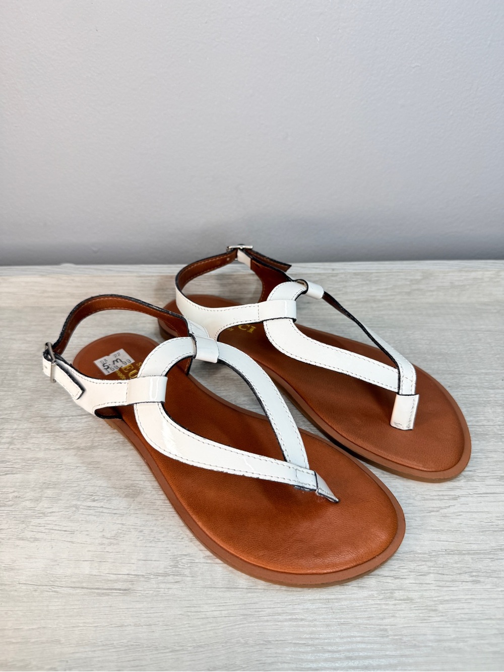 NWT! Vintage Sesto Meucci Italian White Leather Sandals Size EU 35
